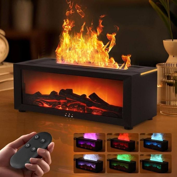 7-Color Fire Air Humidifier - FlameAura Home | Flutterwave Store