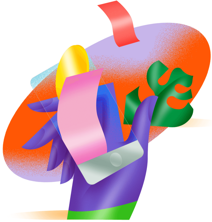 hand mobile illustration
