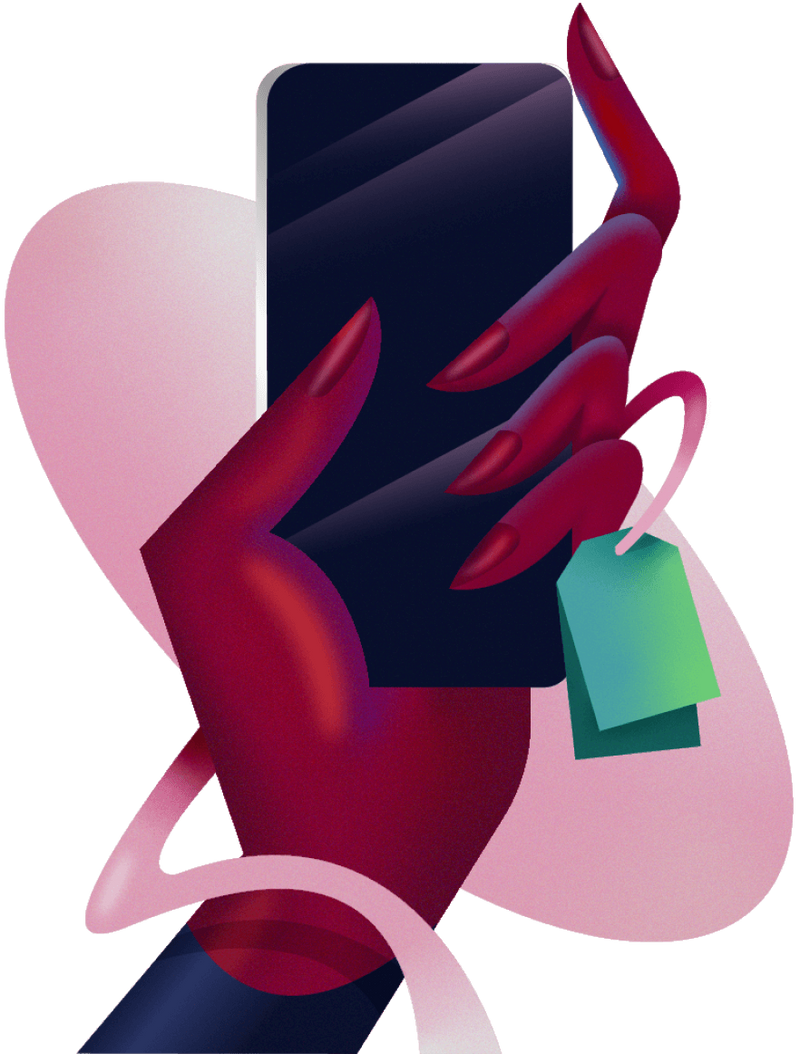 hand mobile illustration